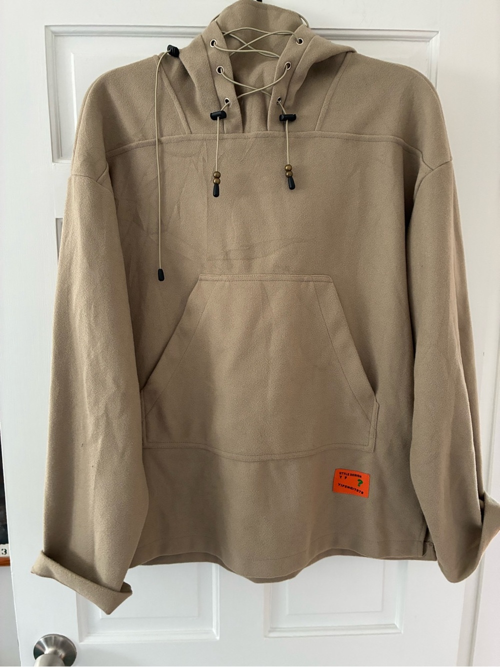 Men's Tan Pullover Hooded Jacket